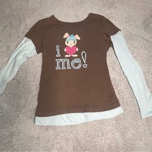 SOLD y2k long sleeve bunny top <3